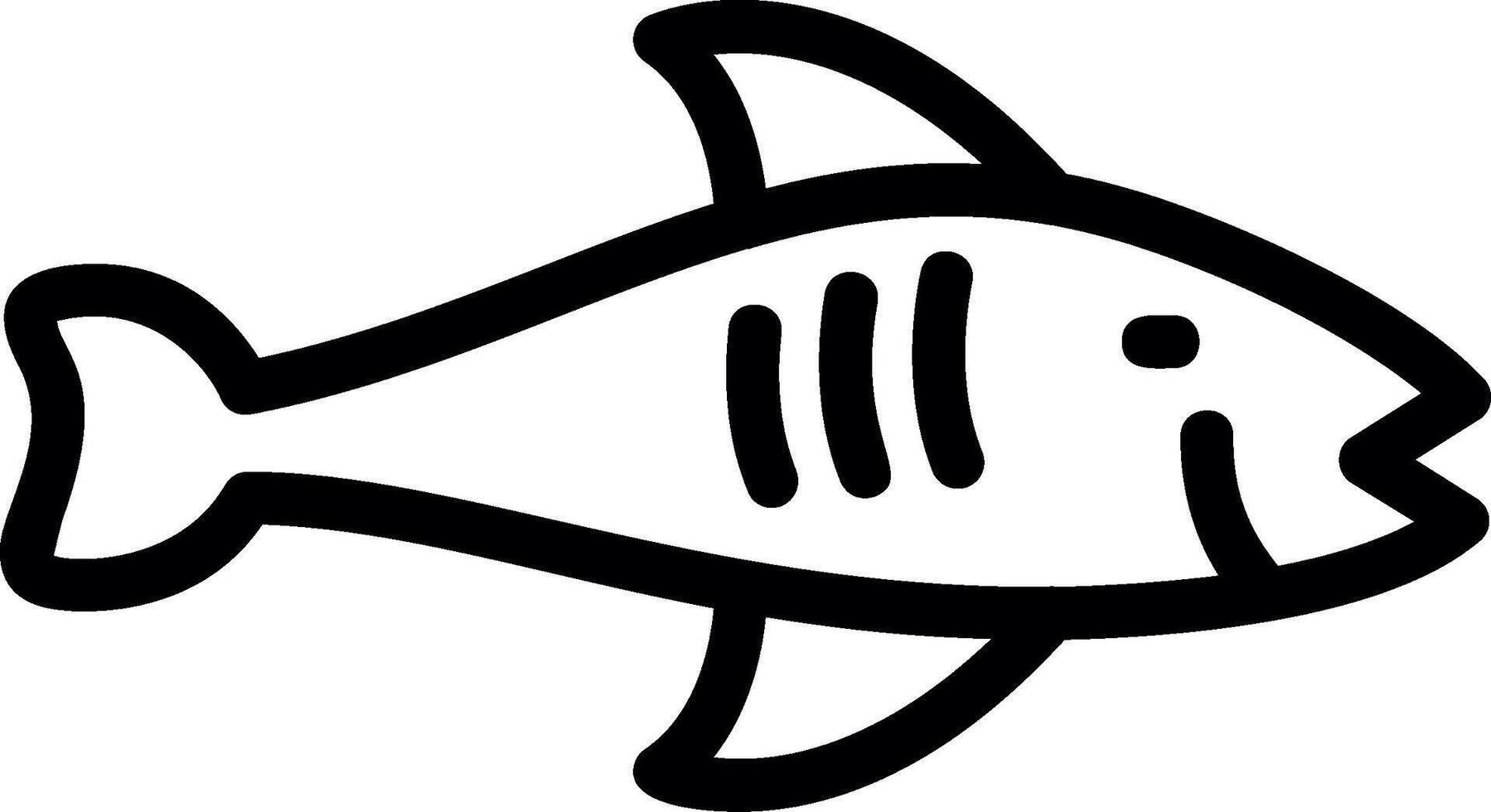 icône de ligne de poisson vecteur
