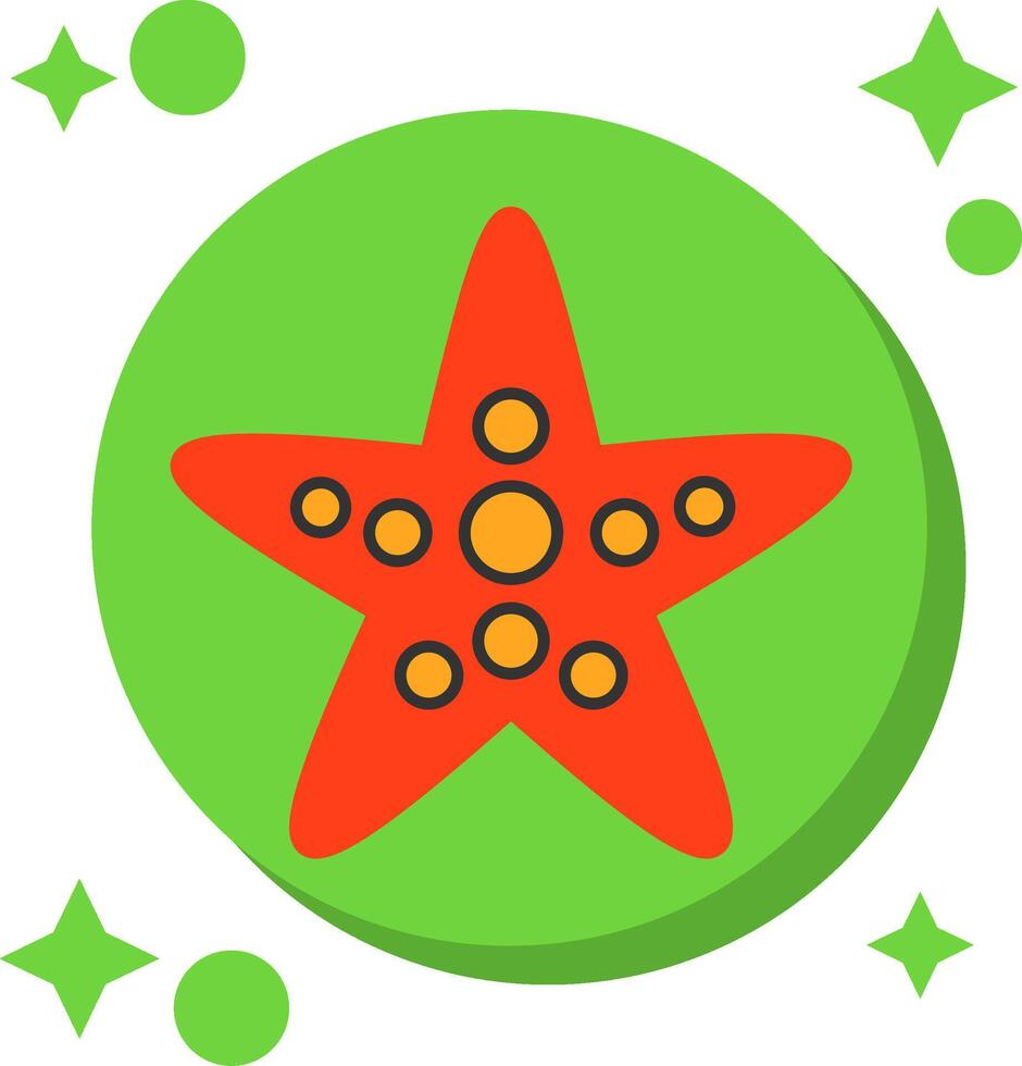 étoile de mer à queue Couleur icône vecteur