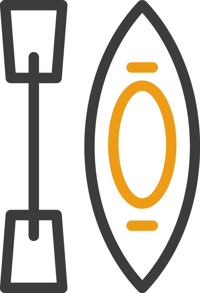 icône de deux couleurs de ligne de kayak vecteur