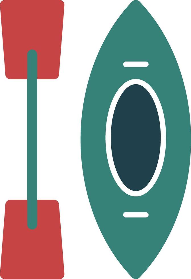 icône de deux couleurs de glyphe de kayak vecteur