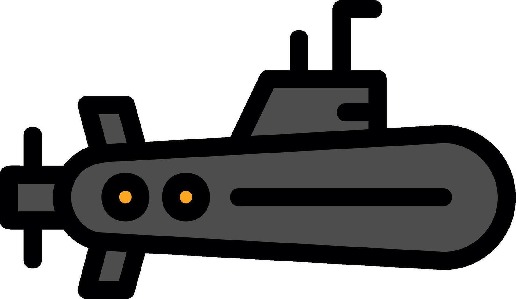 icône remplie de ligne sous-marine vecteur