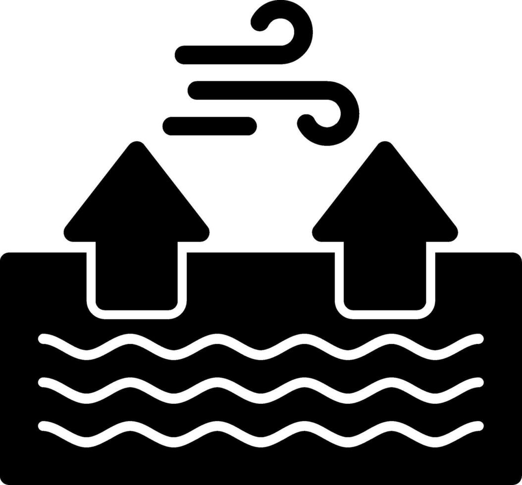 icône de glyphe de marée vecteur