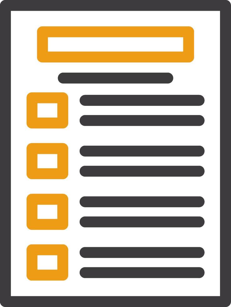 icône de deux couleurs de glyphe de liste de tâches vecteur