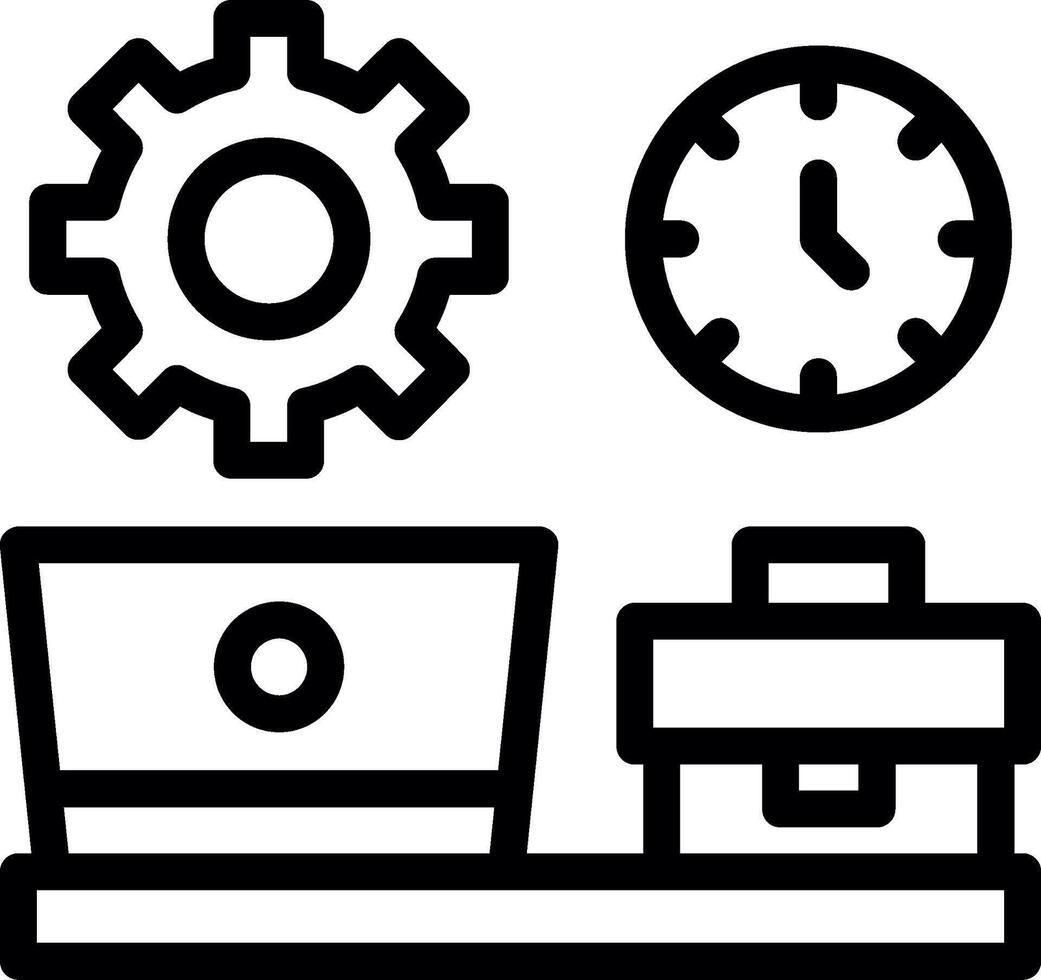 éloigné travail productivité ligne icône vecteur