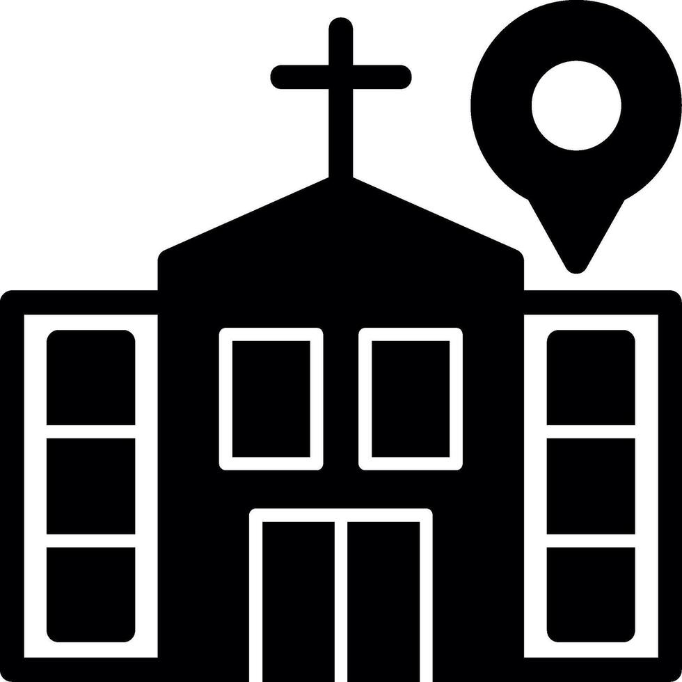icône de glyphe d'église vecteur
