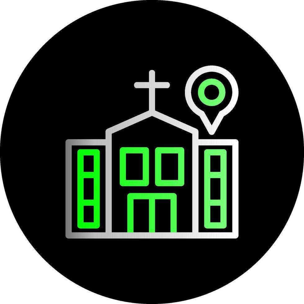 église double pente cercle icône vecteur