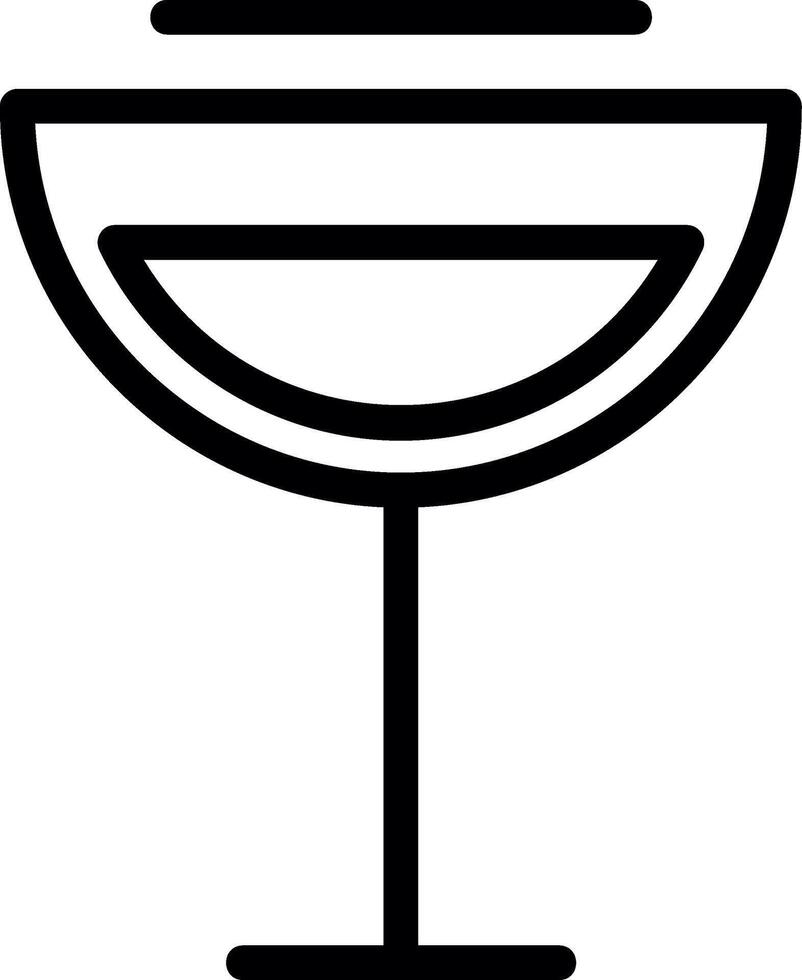 icône de ligne de verre à vin vecteur