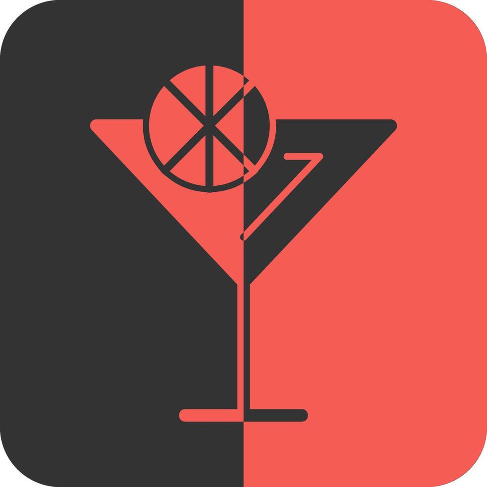 cocktail rouge inverse icône vecteur