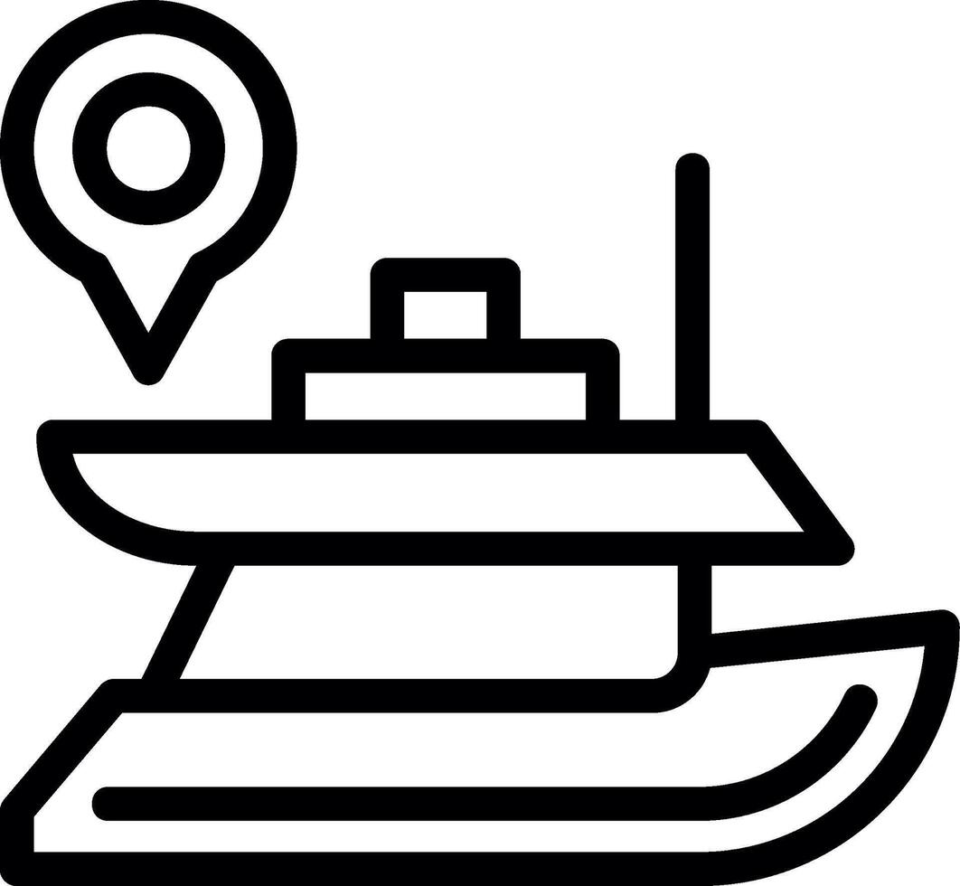 icône de ligne de yacht vecteur