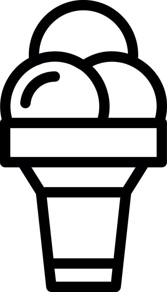 la glace crème cône ligne icône vecteur