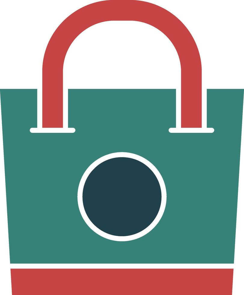 icône de deux couleurs de glyphe de sac à provisions vecteur