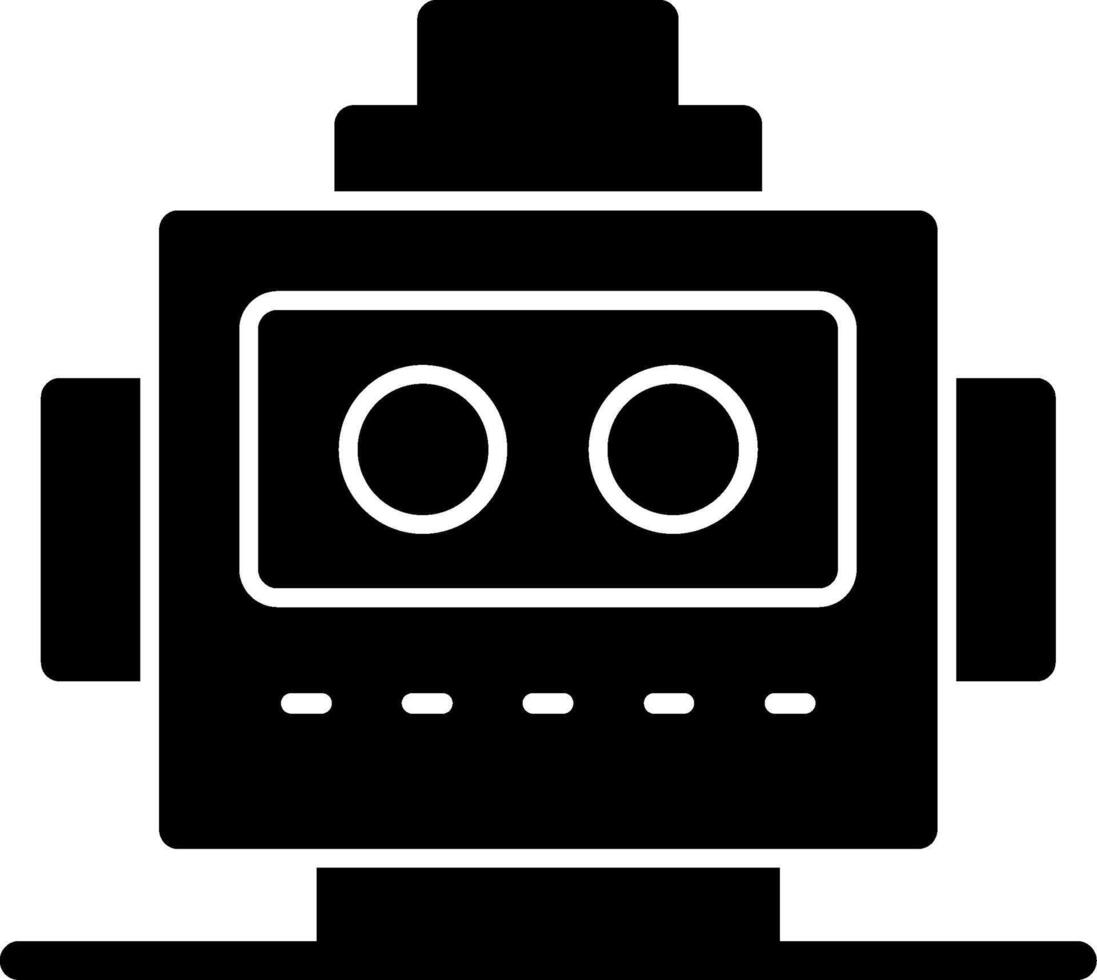 robot tête glyphe icône vecteur