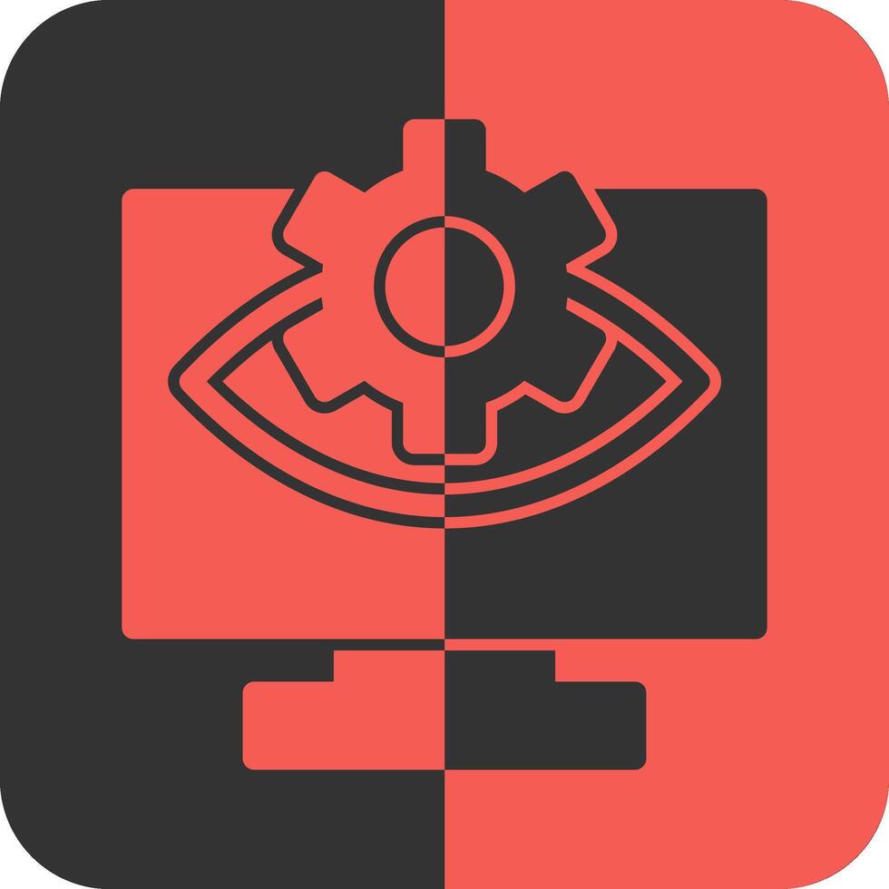 ordinateur vision rouge inverse icône vecteur