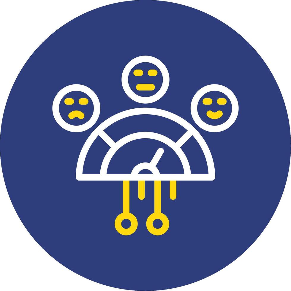 sentiment une analyse double ligne cercle icône vecteur