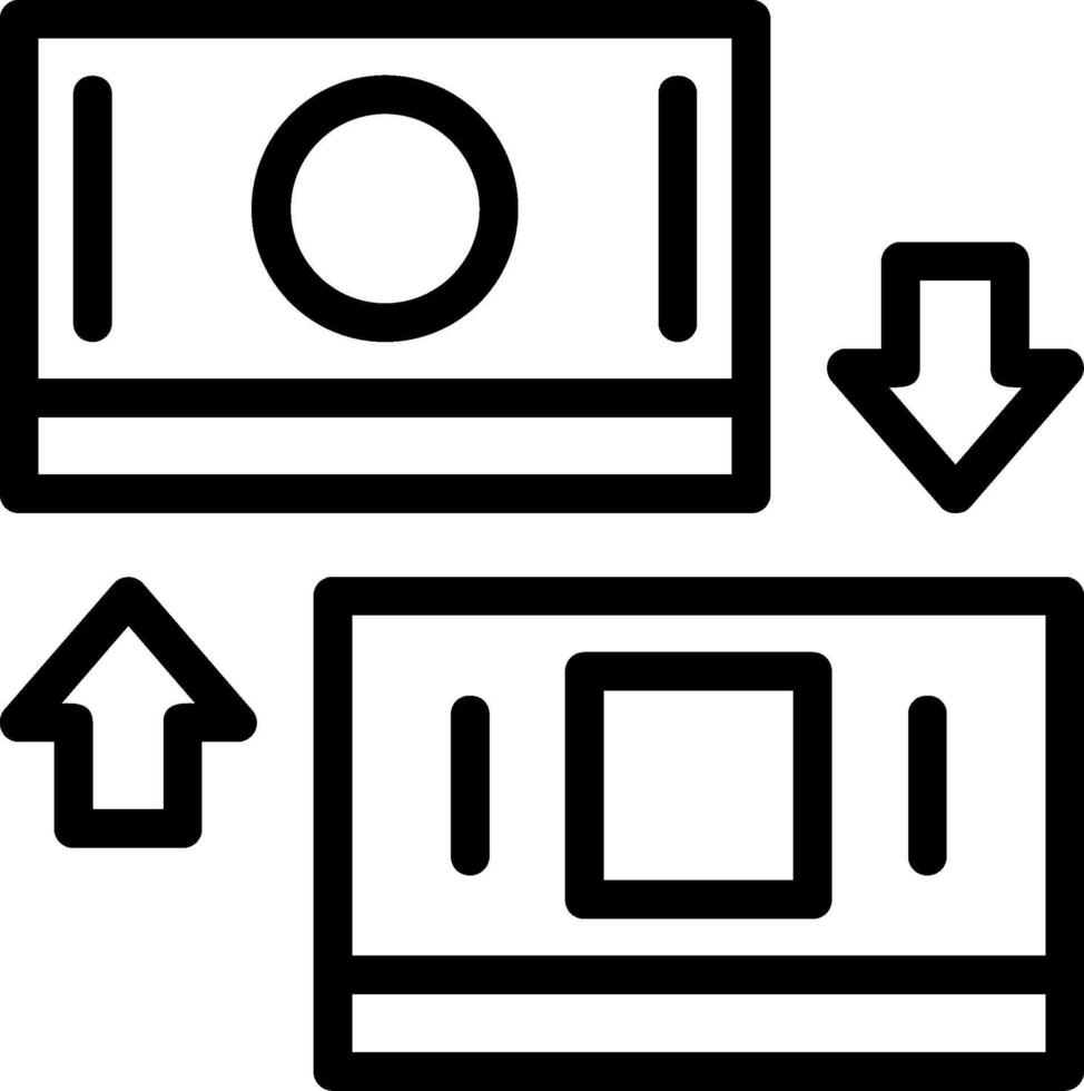 affaires carte échange ligne icône vecteur