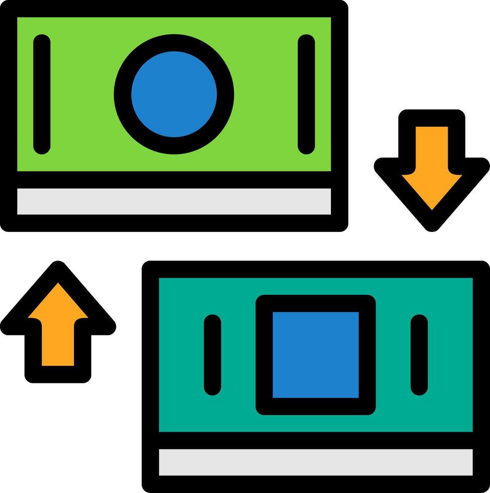 affaires carte échange ligne rempli icône vecteur