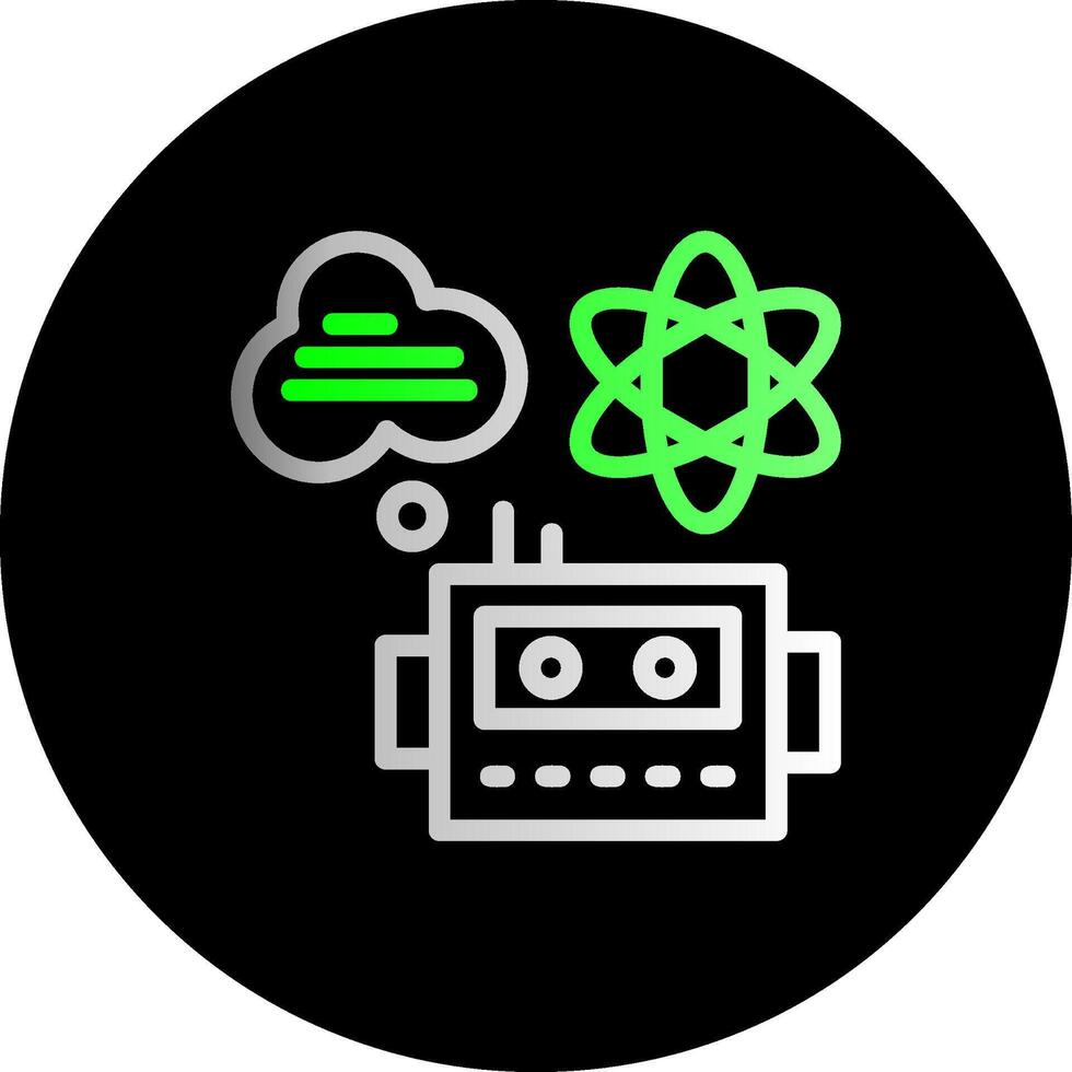 quantum machine apprentissage double pente cercle icône vecteur