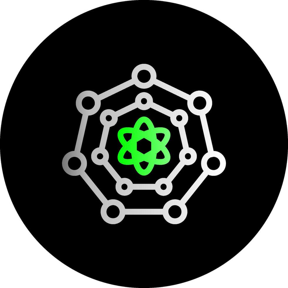 quantum nanoscience double pente cercle icône vecteur