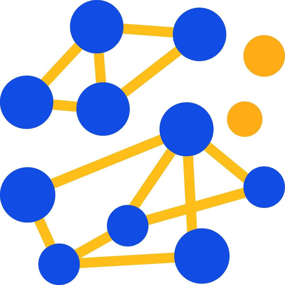 essaim intelligence plat deux Couleur icône vecteur