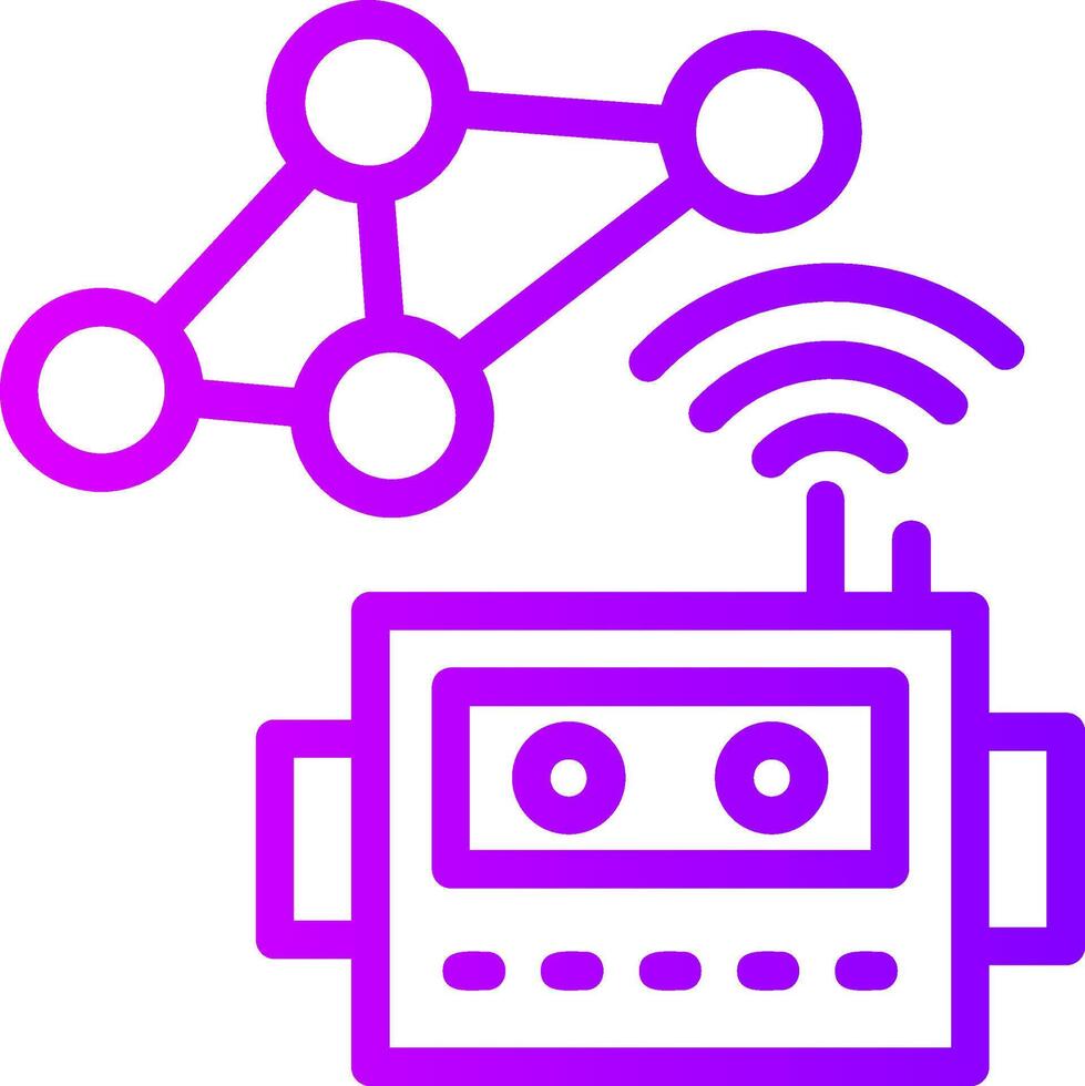 social la robotique linéaire pente icône vecteur