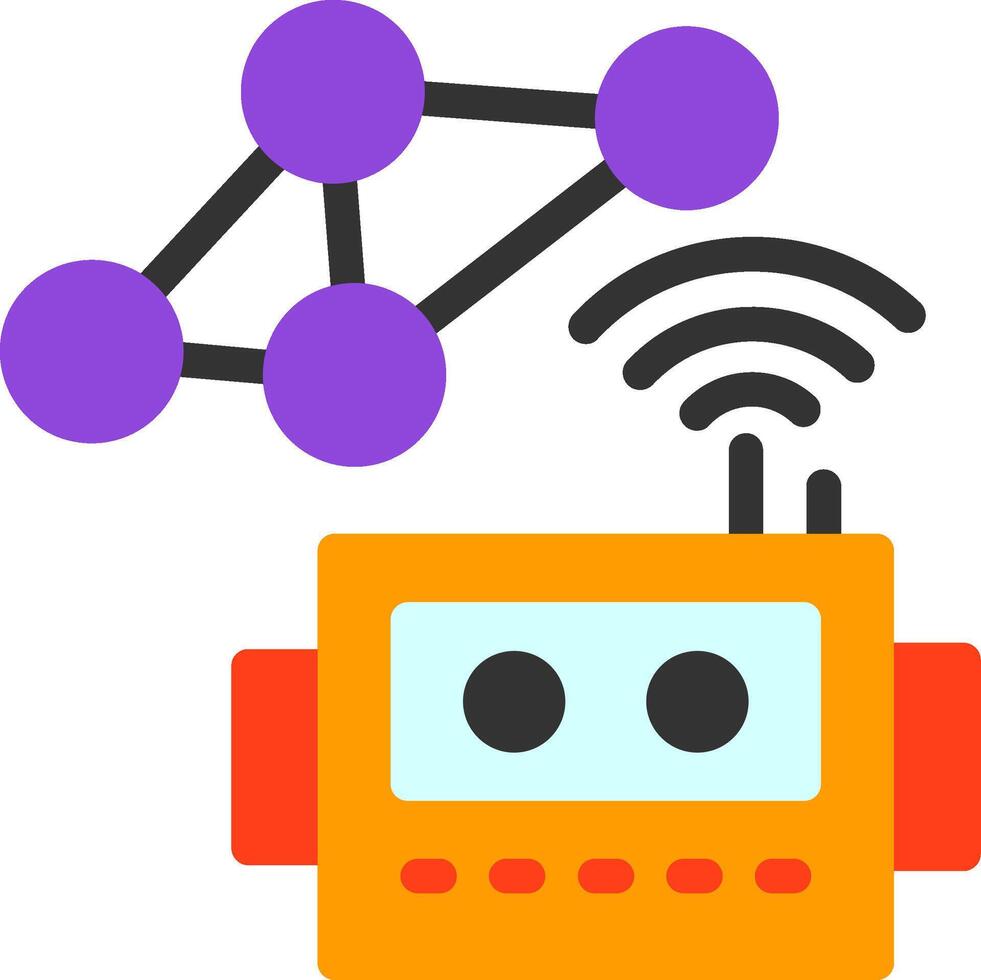 social la robotique plat icône vecteur