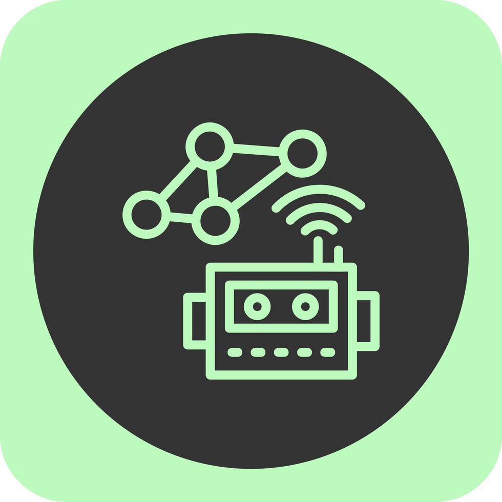 social la robotique linéaire rond icône vecteur