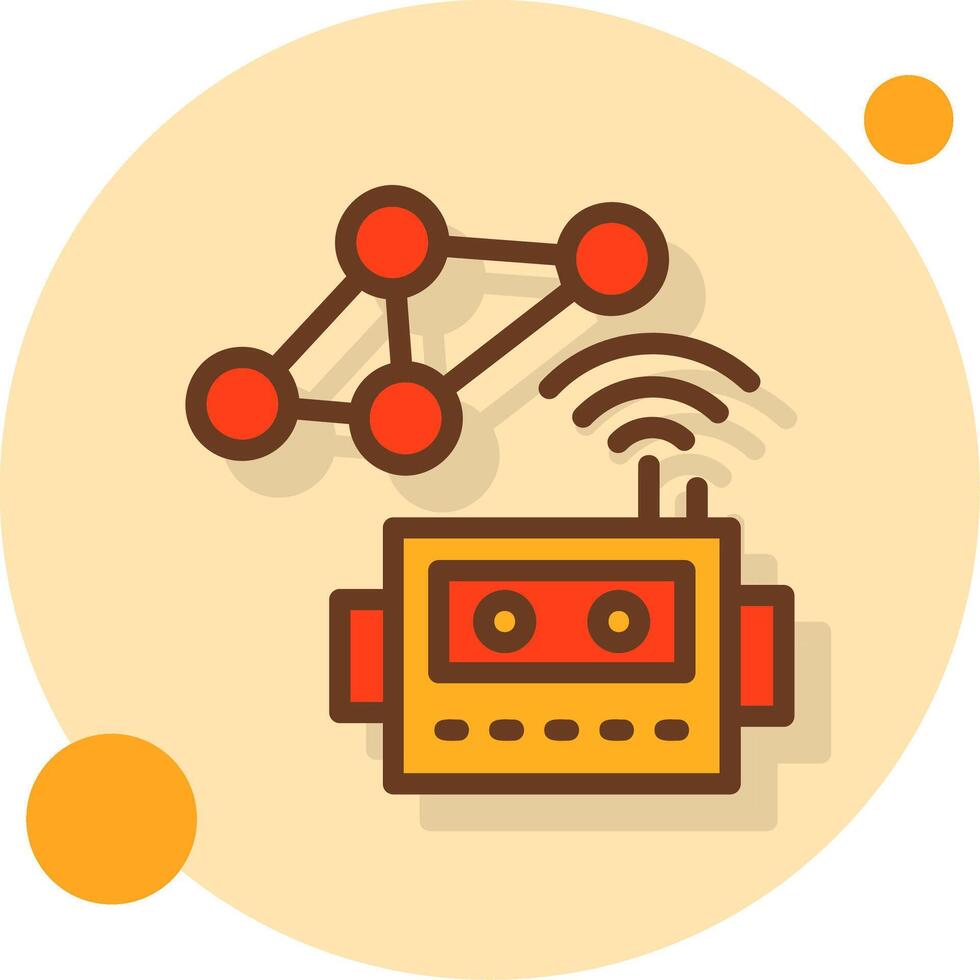 social la robotique rempli ombre cercle icône vecteur