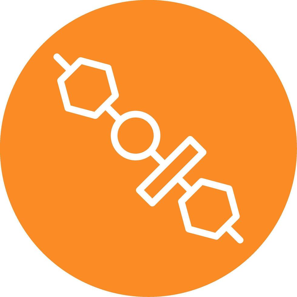 brochette contour cercle icône vecteur