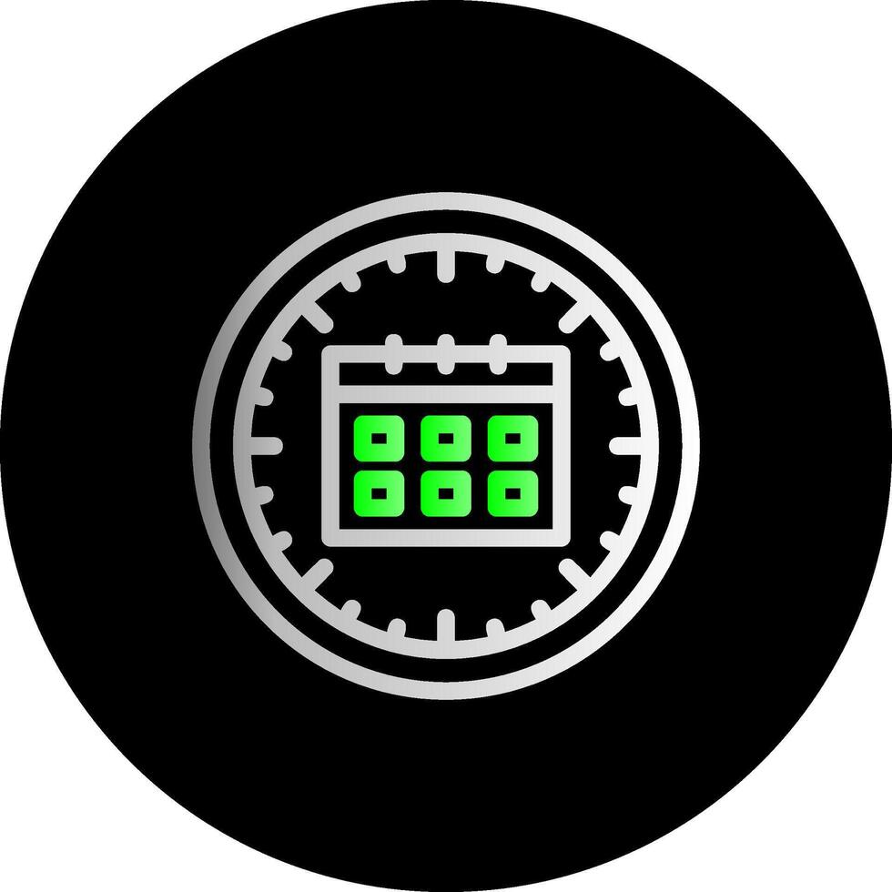 l'horloge et calendrier double pente cercle icône vecteur