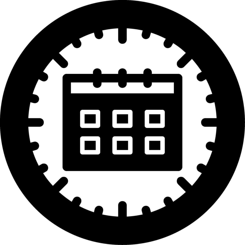 l'horloge et calendrier glyphe icône vecteur