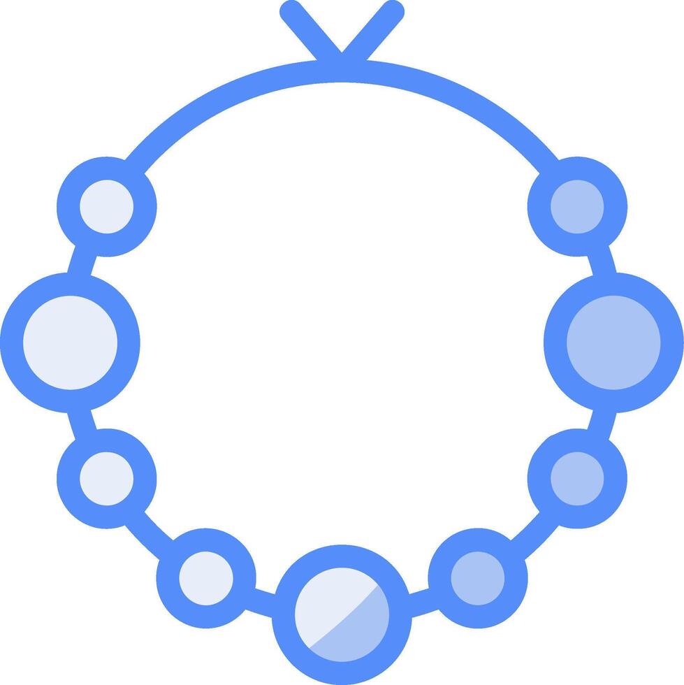 bracelet ligne rempli bleu icône vecteur