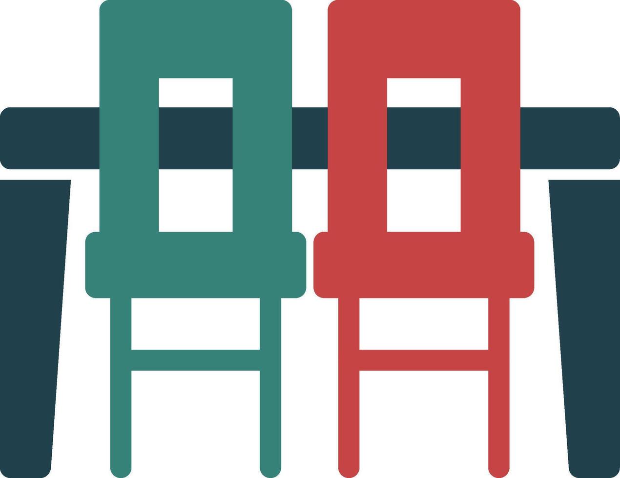 icône de deux couleurs de glyphe de table à manger vecteur