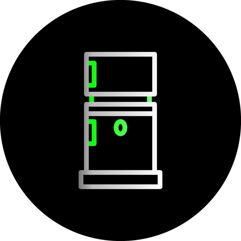 réfrigérateur double pente cercle icône vecteur