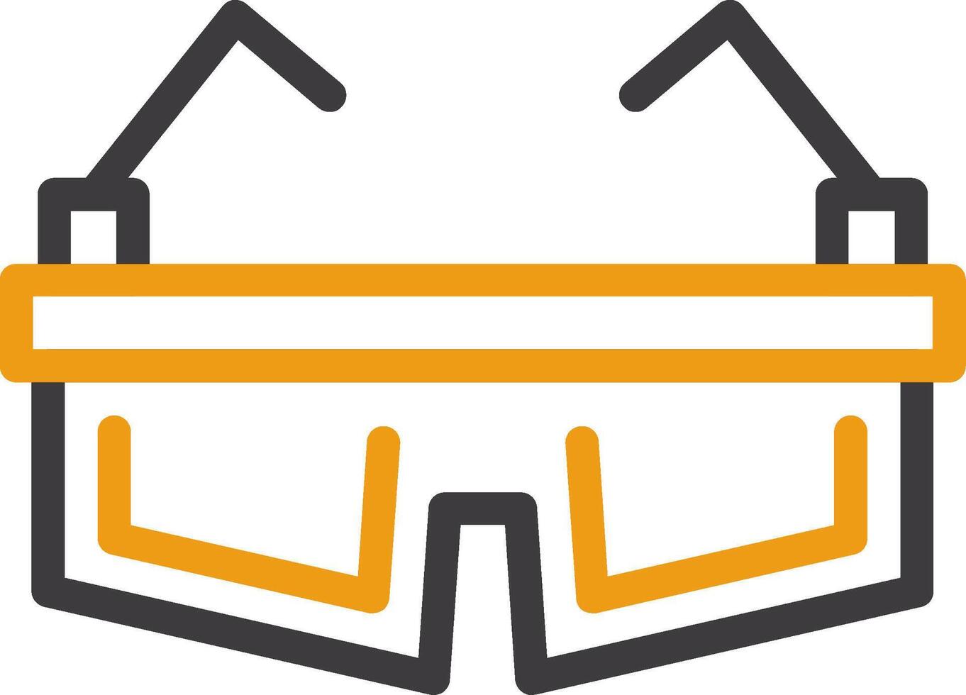 lunettes de sécurité glyphe deux icône de couleur vecteur