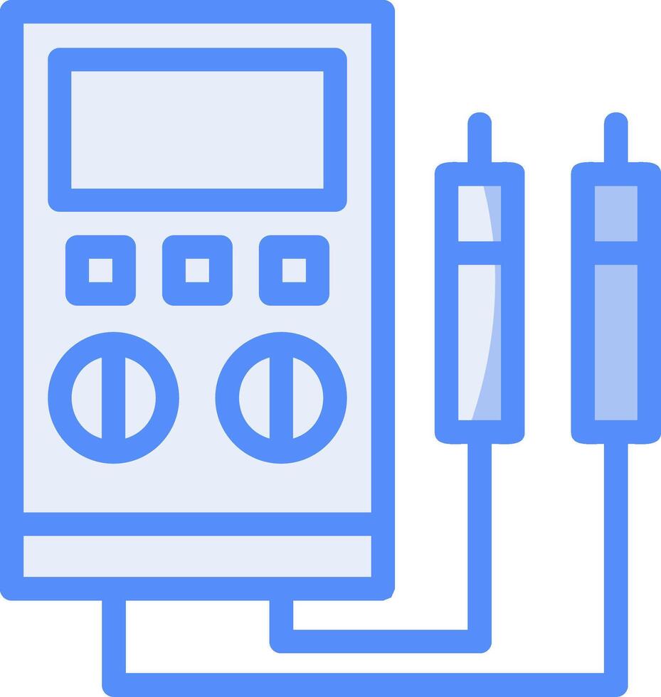 Tension testeur ligne rempli bleu icône vecteur
