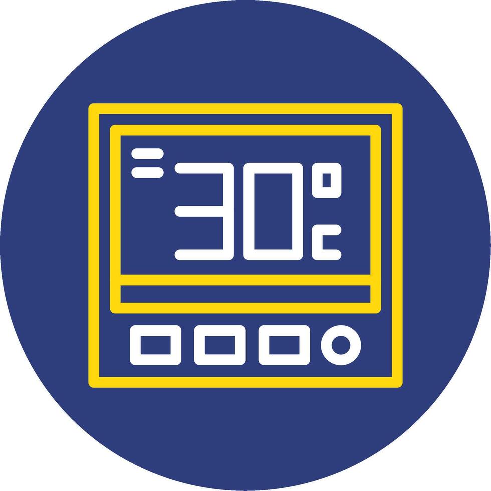 thermostat double ligne cercle icône vecteur