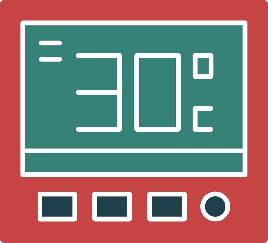 icône de deux couleurs de glyphe de thermostat vecteur