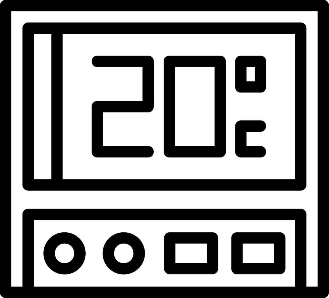 icône de ligne de thermostat vecteur