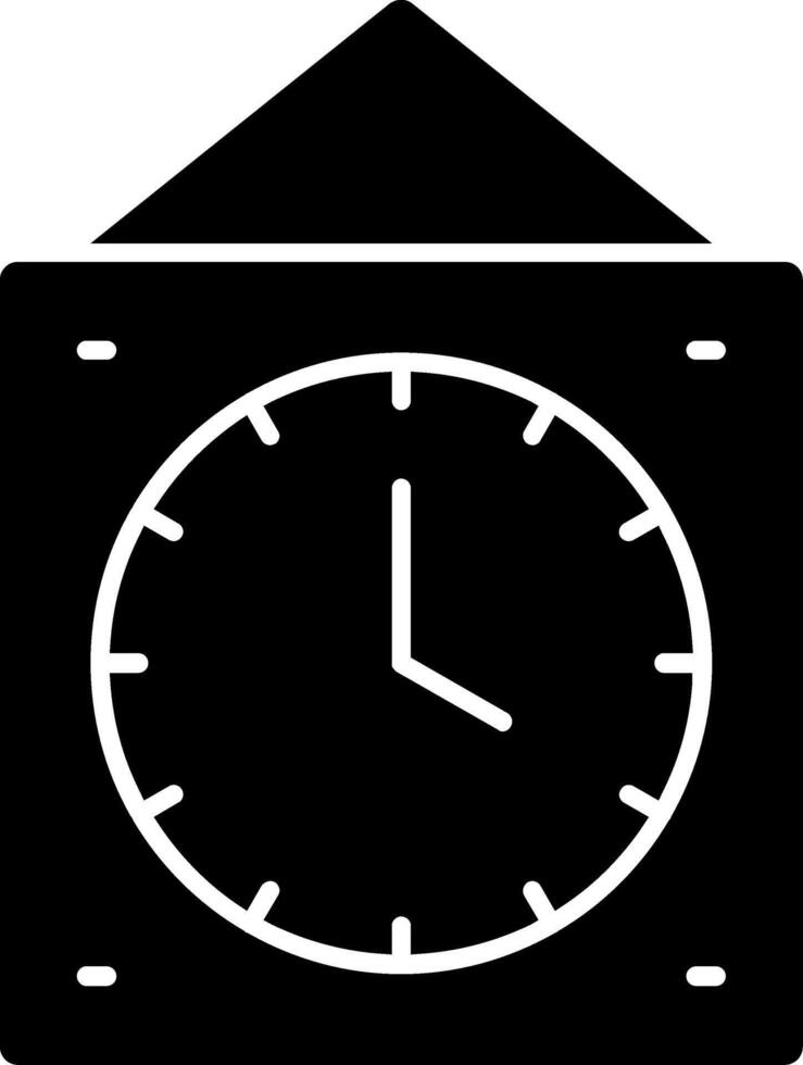 icône de glyphe d'horloge murale vecteur
