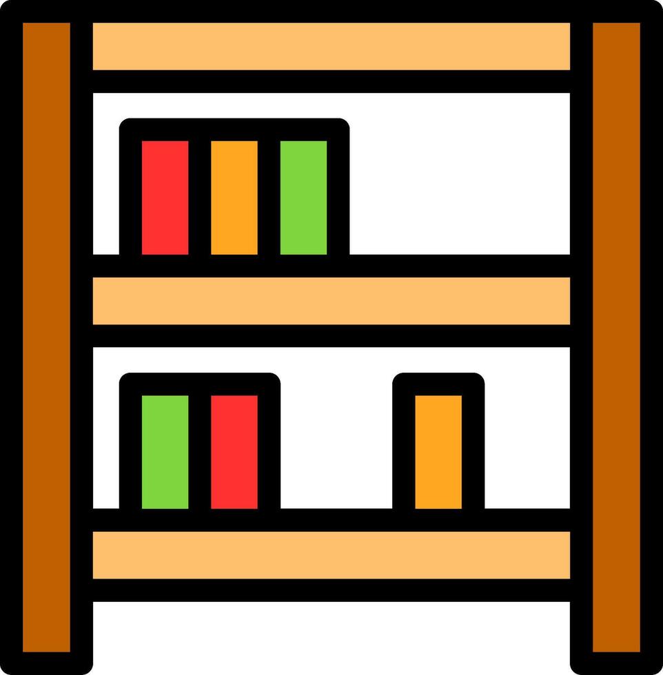 icône remplie de ligne d'étagère vecteur