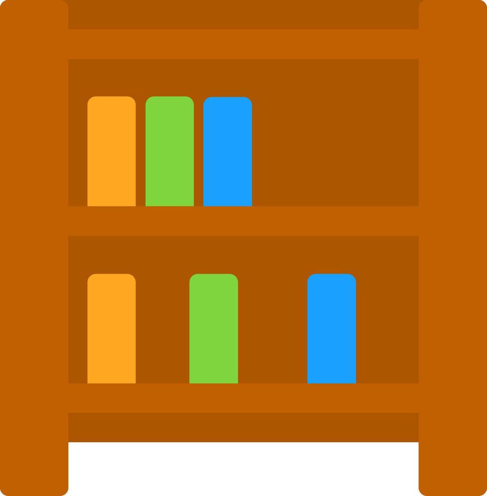 icône plate de bibliothèque vecteur