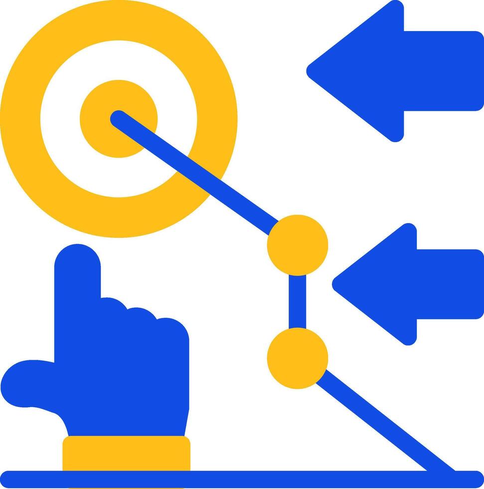 main avec une cible pour objectif réglage plat deux Couleur icône vecteur