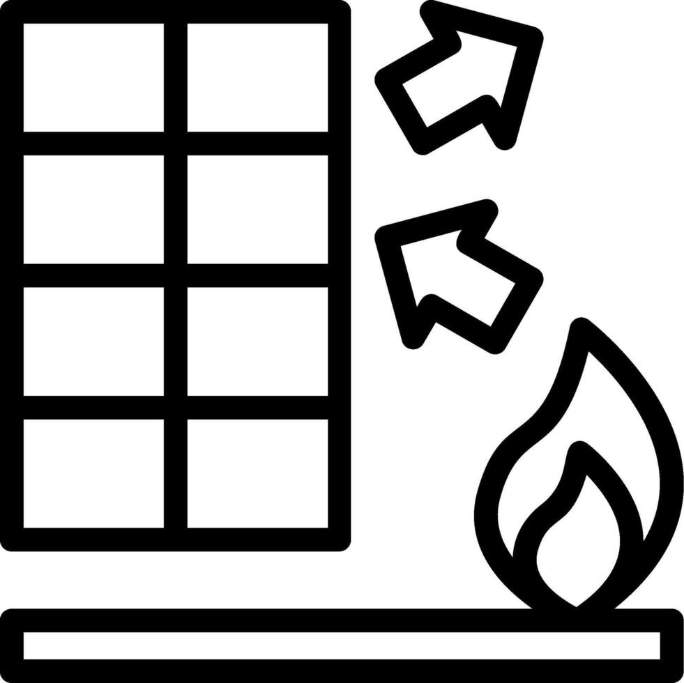 Feu abri ligne icône vecteur