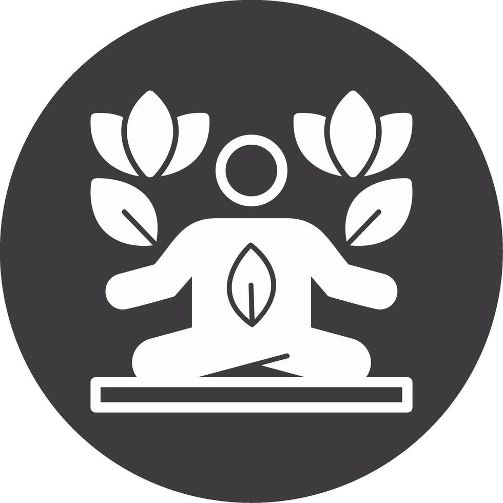 icône de cercle de glyphe de yoga vecteur