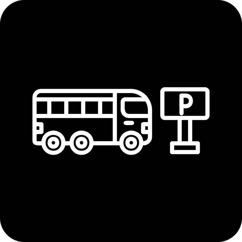 autobus parking vecteur icône