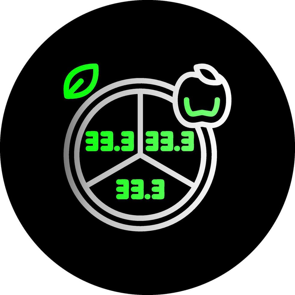 portion tailles double pente cercle icône vecteur