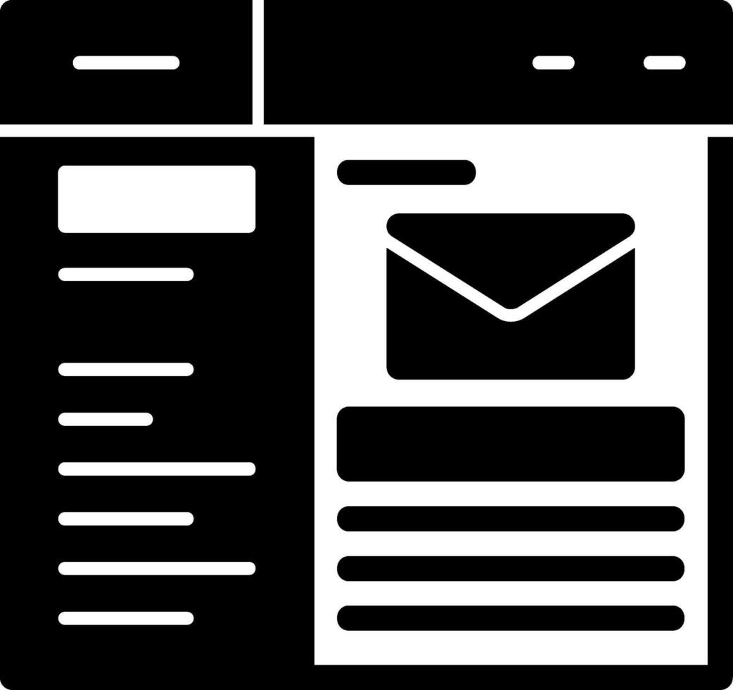 icône de glyphe de courrier vecteur