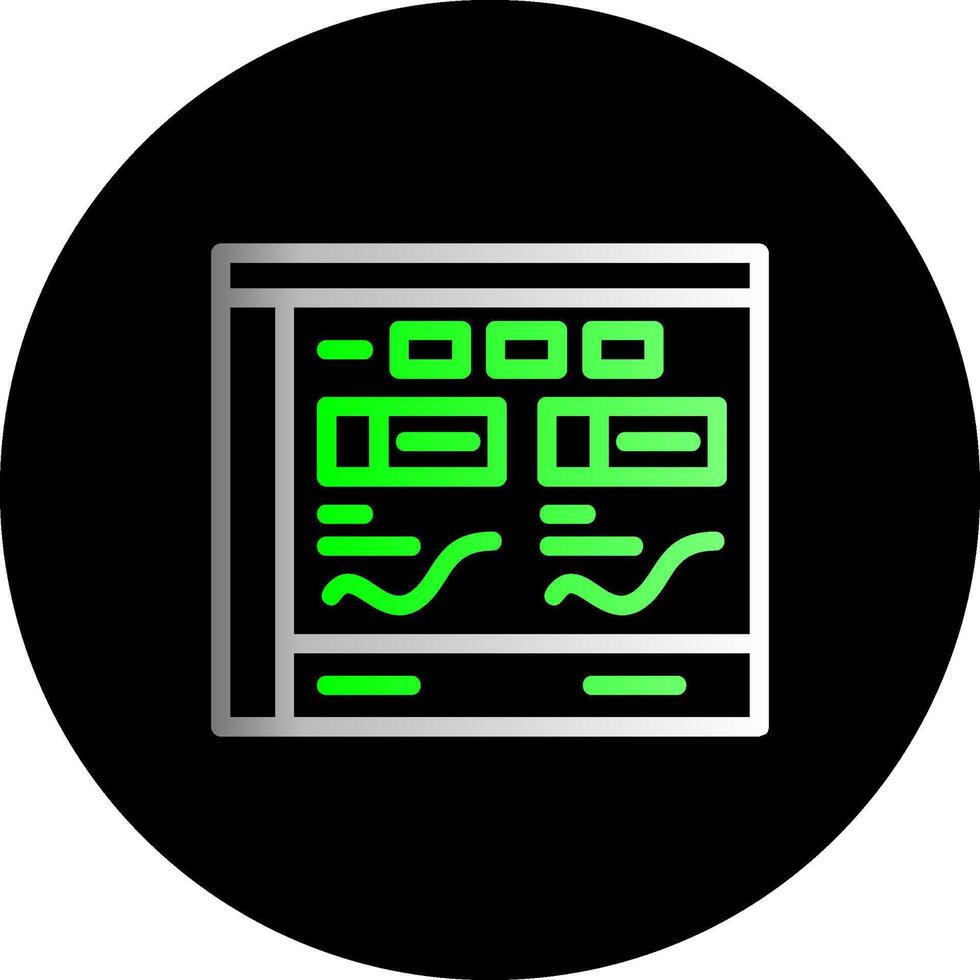 analytique double pente cercle icône vecteur