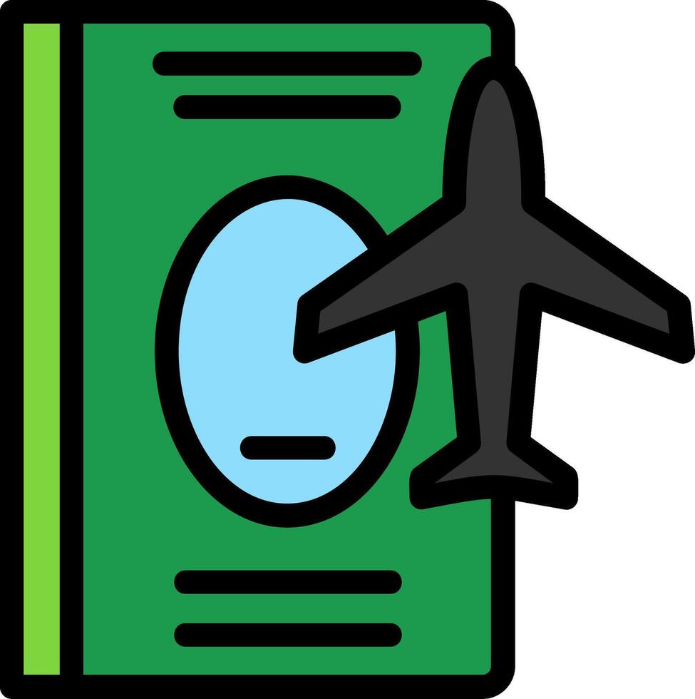 passeport ligne rempli icône vecteur