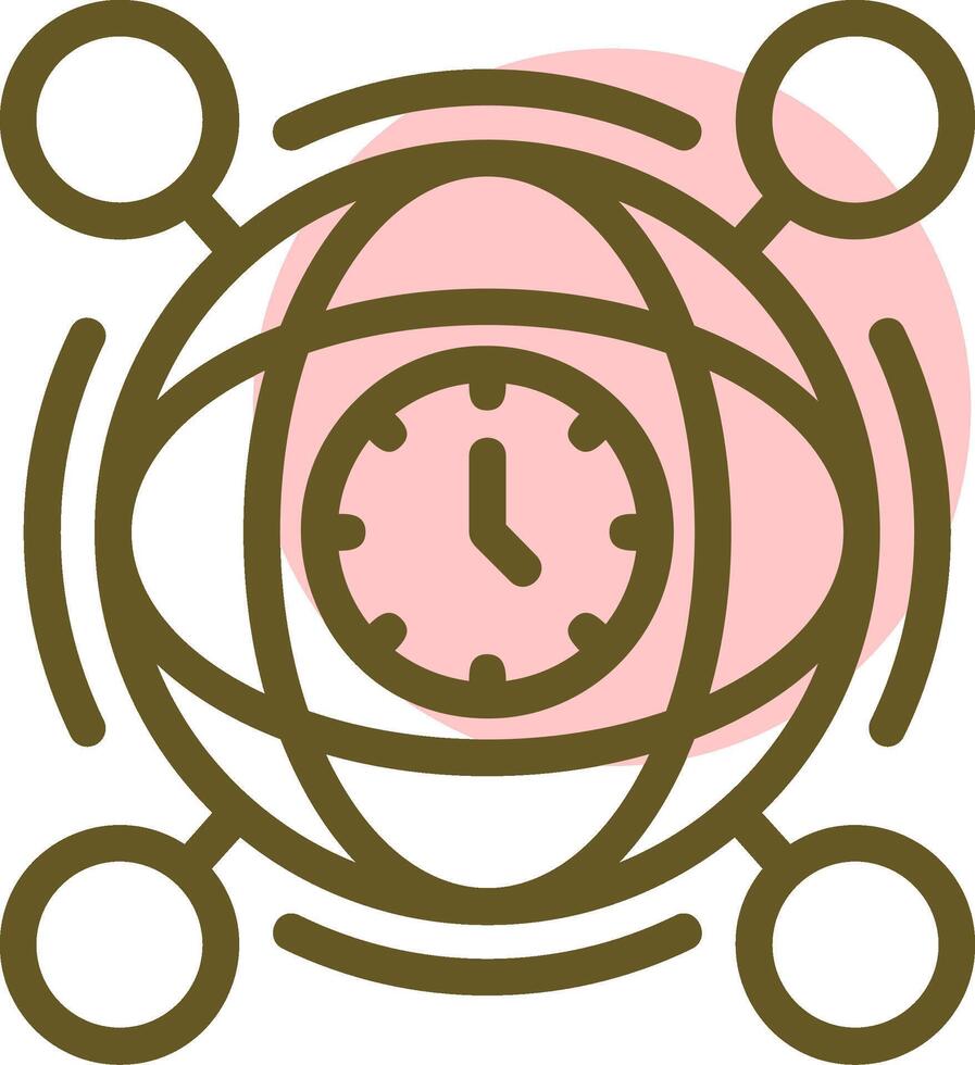 temps zone linéaire cercle icône vecteur